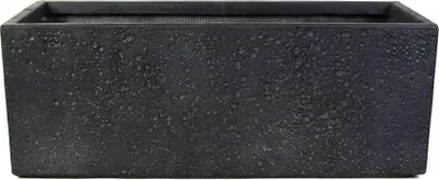 Produktbild von Köhko® Blumenkübel aus Fiberglas neuartiges Stein-Optik Pflanzkübel 100x40x40 cm Anthrazit Trog