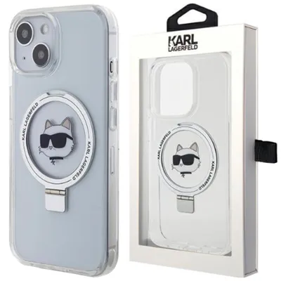 Produktbild von Karl Lagerfeld Ring Stand Fall Choupette Kopf Magsafe Für Iphone 15 - Białe