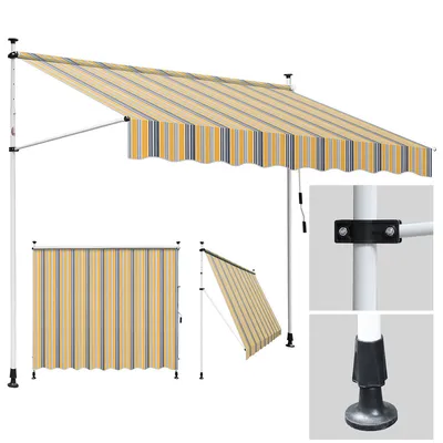 Produktbild von Jopassy Markise Klemmmarkise Einziehbar Sonnenmarkise Sonnenschutz Balkon ohne Bohren 300x120cm