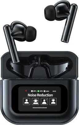 Image de INF Écouteurs Bluetooth 5.0 sans Fil Noirs avec ANC et Écran Tactile LCD
