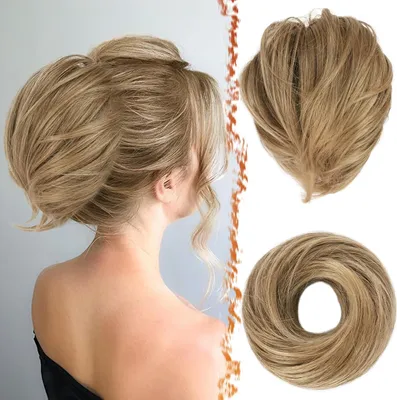 Produktbild von Gerader Haarknoten Pferdeschwanz Haarverlängerung Blond 20cm