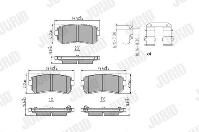 Produktbild von JURID Bremsbeläge Satz Hinten für HYUNDAI Kona (OS) 573830J