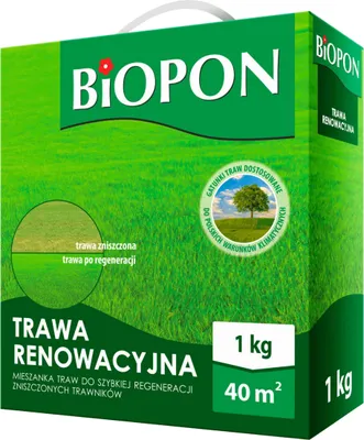 Zdjęcie produktu dla Biopon Nasiona Trawa Renowacyjna Do Zniszczonych Trawników 1Kg Regeneracja
