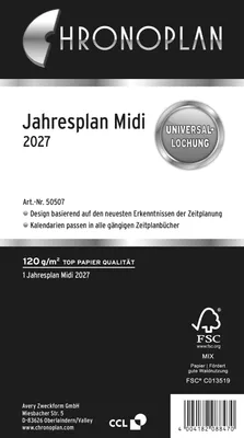 Produktbild von Jahresplan Midi mit Leporellofalzung Kalendarium 2027