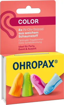 Productafbeelding van Color Oordopjes - In-ear oordopjes van zacht schuim - Bijzonder comfortabel - Ook bij langdurig dragen - Geluidsisolatiewaarde SNR 35 dB
