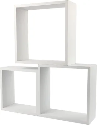 Zdjęcie produktu dla Zestaw trzech półek wiszących – półki o wymiarach 30/27/24 cm, kolor biały