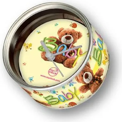 Produktbild von ZEP Uhr mit personalisierbarem Baby-Fotorahmen, weiß, 8 x 8 cm