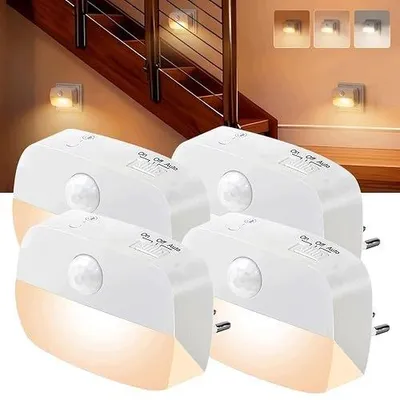Zdjęcie produktu dla Lampka nocna LED czujnik ruchu 3 kolory regulacja jasności dla dzieci