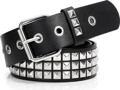 Produktbild von Nietengürtel Leder Metall Punk Rock Nietengürtel für Damen/Herren Punk-Ledergürtel Gotischer Gürtel Zubehör für Jeanshosen