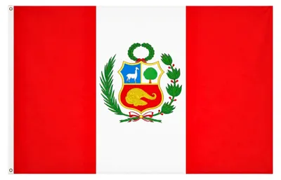 Peru-Flagge 152 x 91 cm, Polyester, mit 2 Ösen, für Sport & Feste