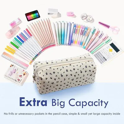 Produktbild von Etui für Mädchen mit Schubfach, Schloss und Blumenmuster, für Schule und Büro
