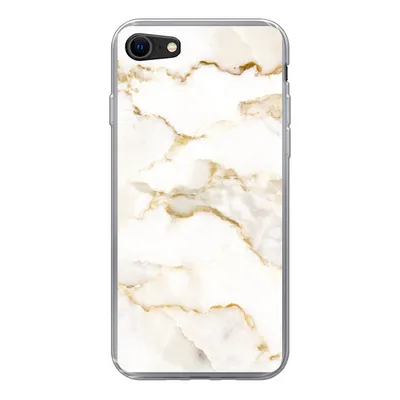 Produktbild von MuchoWow® Handyhülle Schutzhülle Hülle für iPhone SE 2022 Marmor - Limette - Gold - Luxus - Marmoroptik - Weiß Silikon Softcase Handy Hülle - Schutzhülle