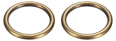 O-Ring, 2 Stück, 60 x 47 mm, 7 mm stark, Messing nahtlos, dunkelgold