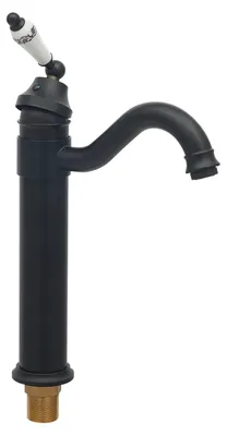 Immagine prodotto di Rubinetto antico - Miscelatore per lavabo e cucina - Bocchetta girevole a 360° - Miscelatore monocomando - Acqua calda e fredda - Cartuccia in Vetroceramica - Ottone - Nero