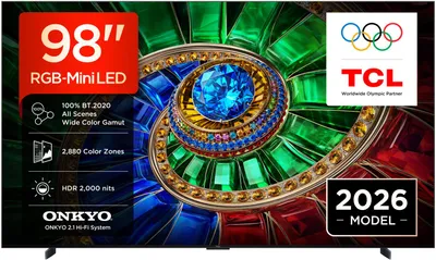 Produktbild von TCL RM7L 98RM7L, 2,49 m (98"), 3840 x 2160 Pixel, RGB-Mini LED, Smart-TV, WLAN, Schwarz