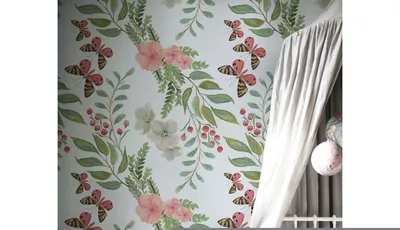 Produktbild von Coloray Fototapete 250x250 cm Latextapete Magicstick - Flowersbutterfly Pastell.