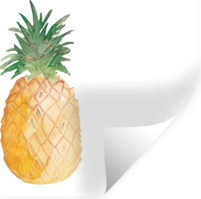 Produktbild von MuchoWow® Wandtattoo Wandsticker Wandaufkleber Ananas - Obst - Weiß 30x20 cm Selbstklebend und Repositionierbar - Wierderverwendbar - Selbstklebend