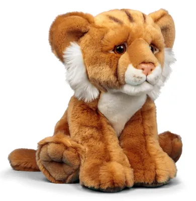 Productafbeelding van Leeuwenwelp knuffel - Pluche - 24 cm - Met miniatuurboekje