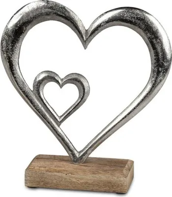 Produktbild von Dekoratives Herz Skulptur mit Fuß, 19 cm - Hochzeitgeschenk