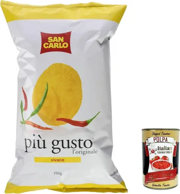 Produktbild von 5x San Carlo più gusto Vivace Chips Patatine Kartoffelchips gesalzen 150g chips + Italian Gourmet polpa 400g