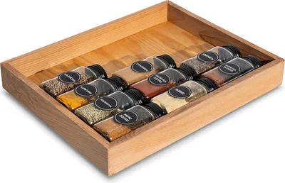 Produktbild von Creative Deco Holzbox Aufbewahrungsbox | 36 x 28 x 5 cm | Holzkiste Klein Ordnungsbox Holz Organizer Box Gewürz Organizer