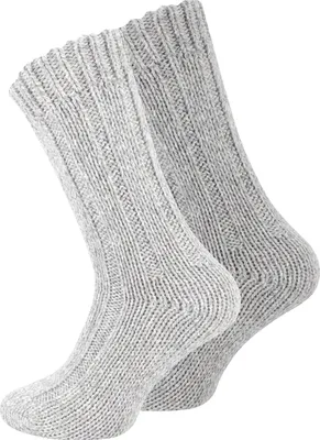 Produktbild von Cotton Prime® Norweger Strick-Socken 2 Paar, Uni 39-42 grau