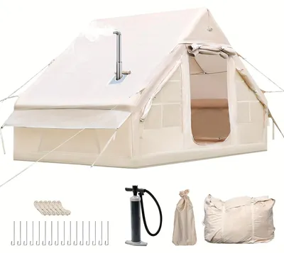 Produktbild von Aufblasbares Zelt - Luftzelt - Aufblasbare Schutzhütte - Campingzelt - Zelt mit Schornstein - Schnelle Aufblasung