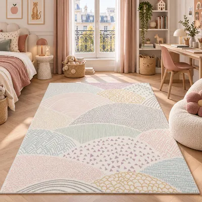 Produktbild von Kinder Teppich Softstar Kids Fantasy Bunt, Größe:200x290 cm, KI-generiertes Bild