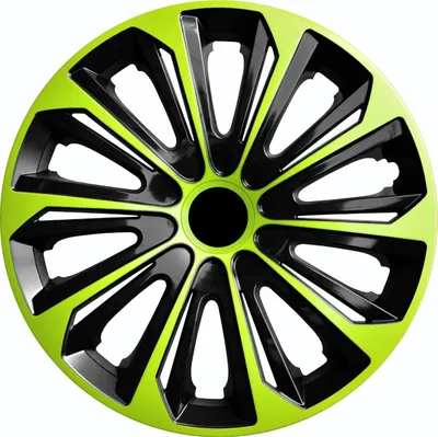 Produktbild von NRM Strong Duo Radzierblenden für Stahlfelgen Radkappen Satz 4er Set  Grün/Schwarz 15"
