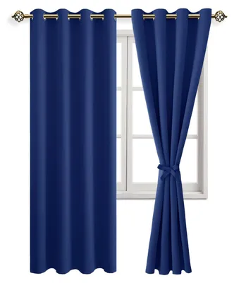 Verdunkelungsvorhänge, 2er-Set, königsblau, 260 x 140 cm, Ösen