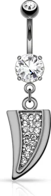 Produktbild von Bauchnabelpiercing mit Anhänger Bananabell Piercing Nabelpiercing Drachenzahn