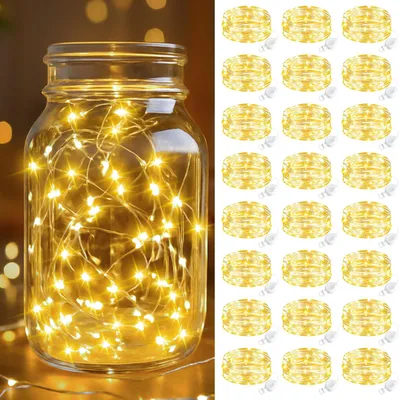 LED-Lichterkette 24er-Set, 2 m, 20 LEDs, warmweiß, batteriebetrieben