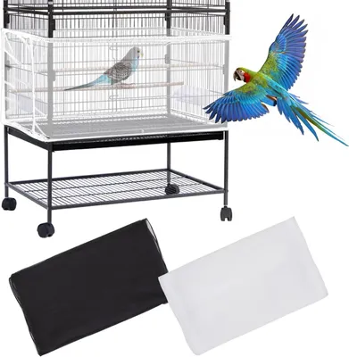 Produktbild von Vogelkäfig Abdeckung Extra Groß, Verstellbares Nylon Netz, 300 cm Umfang, 40 cm Breite, Für Wellensittiche