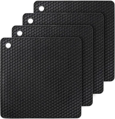 Obrázok produktu pre Silikónové podložky - Tepelne odolné a protišmykové - 4 kusy - Viacfarebné - Silikón - 20 cm