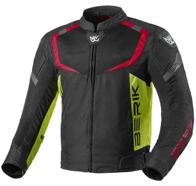 Obrázek produktu pro Textilní motocyklová bunda Berik X-Speed 2, černá/červená/neonově žlutá, velikost 52