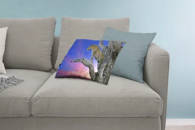 Produktbild von MuchoWow® Zierkissen Sofakissen Wohnzimmer Dekokissen 60x40 cm Leopard - Baum - Zweig - Kopfkissen - Polster mit Foto