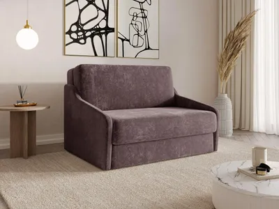 Produktbild von MOEBLO Schlafsofa FLY 120 – Sofa mit Schlaffunktion und Bettkasten, Schlafcouch Polstersofa mit Bonell-Federung (BxHxT): 135x90x115 cm - Pflaume (Vibe 69)