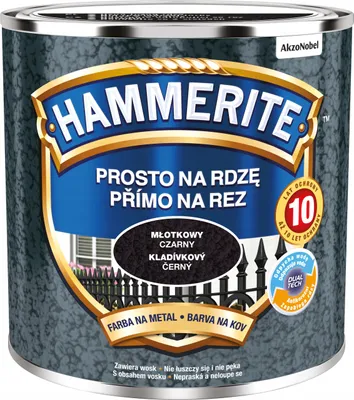 Produktbild von Metallfarbe Hammerschlag-Schwarz 0,25 l Direkt auf Rost, Korrosionsschutz