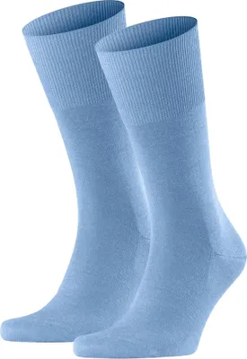 Produktbild von FALKE Herren Socken 2er Pack - Airport, Kurzstrumpf, Freizeit- und Business-Socken, Unifarben Cornflower Blue 41-42