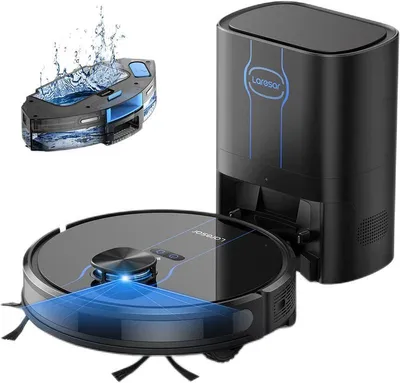 Produktbild von LARESAR Saugroboter mit Wischfunktion L6 Nex, 5000Pa, LiDAR Navigation, Absaugstation (60 Tage), App & Alexa, für Tierhaare, Teppiche & Hartböden