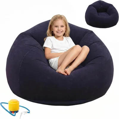 Zdjęcie produktu dla Sofa powietrzna niebieska, fotel dmuchany, pufa na zewnątrz, wodoodporny
