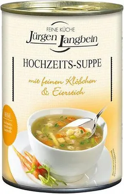 Produktbild von Jürgen Langbein Hochzeits-Suppe 400 Ml Dose Tafelfertig Ohne geschmacksverstärkende Zusatzstoffe
