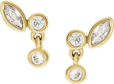 Image de Fossil JA7290710 Boucles d'oreilles femme en acier inoxydable or blanc