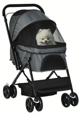 Immagine prodotto di Carrello leggero per animali domestici con ruote adatte a tutti i terreni – Trasportino pieghevole per cani e gatti di piccola taglia
