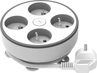 Produktbild von Solight 4z Verlängerungskabel, 2m, 3 x 1mm2, weiß, Schalter
