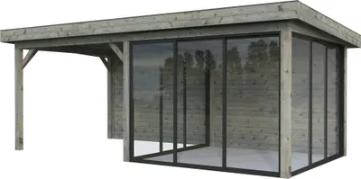 Produktbild von Palmako Gartenhaus Connect Lenna 16,6 m² Set 406 Slide transparent tauchgrundiert