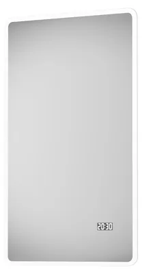 Produktbild von LED Badspiegel 45×70 cm, Alurahmen, Licht neutralweiß, IP24, Digitaluhr