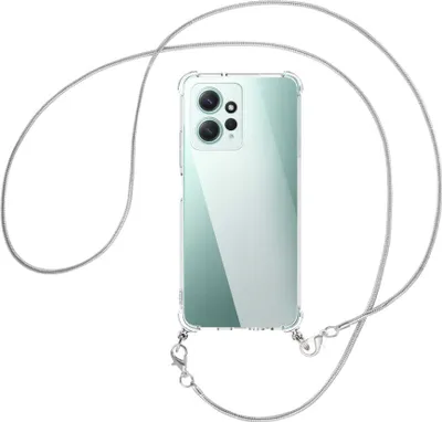 Produktbild von Handykette Backcover-Schutzhülle mit Band (Metall silberfarben) für Xiaomi Redmi Note 12 4G (6.67'') - silberfarbene Snake-Kette