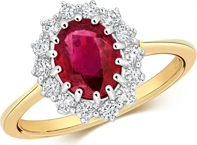 Produktbild von Chicer 9 Karat (375) Gold Damen - Diamant Solitärring Brillant-Schliff 0.35 Karat H - I1 I2 mit Rubin, 49 (15.6); TRS28829RSJ