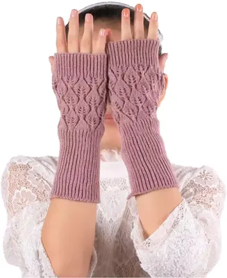 Immagine prodotto di CHPN – Riscaldamani lavorati a maglia – Guanti senza dita – Guanti di lana – Guanti da lavoro – Rosa antico – Riscaldamani – Unisex